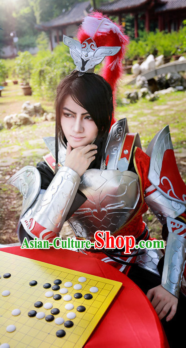 Chinese Cosplay General Warrior Costumes and Hat Complete Set