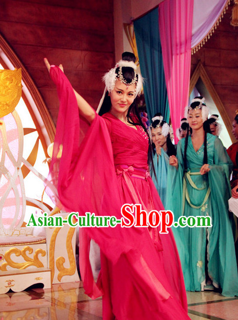 Chinese Classical Dance Costumes Hanfu Clothing Asia fashion China Civilization Complete Set