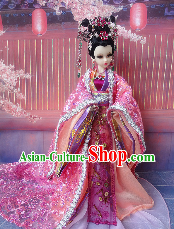 Asia Fashion China Civilization Chinese Princess Robe and Hair Accessories Complete Set