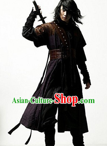 Asian Fashion Black Swordman Costume Complete Set for Men