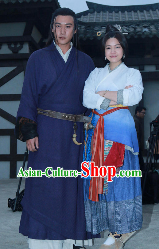 Chinese Ancient Swordsmen Costumes Complete Set for Men