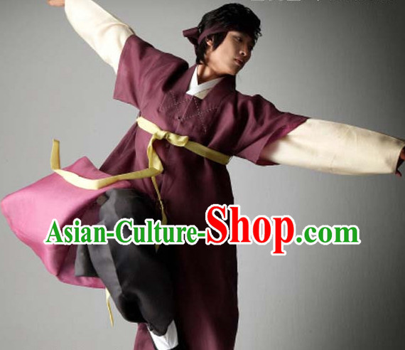 Top Korean Traditional Custom Made Ancient Swordsmen Hanbok Complete Set for Men