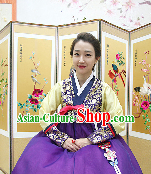Traditional Korean Custom Made Special Day Customized Hanbok Eveing Dress Complete Set for Women
