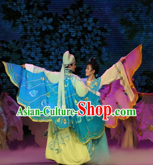 Chinese Butterfly Love Costumes and Hat Complete Set