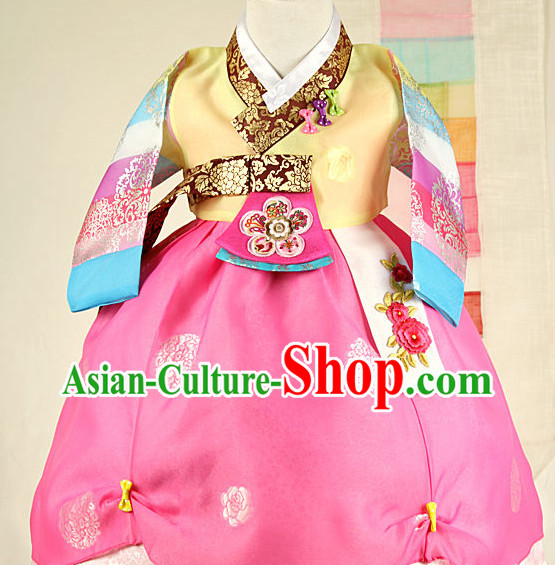 Traditional Korean Mother Custom Made Hanbok Costumes Complete Set for Girls