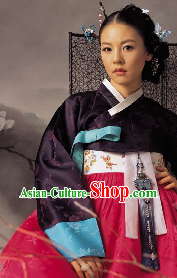 Traditional Korean Mother Custom Made Ladies Hanbok Costumes Complete Set