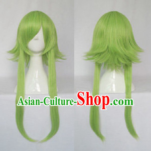 Chinese Cosplay Long Green Wigs