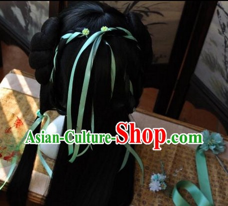 Chinese wigs cosplay wigs long black wigs ancient costumes hanfu