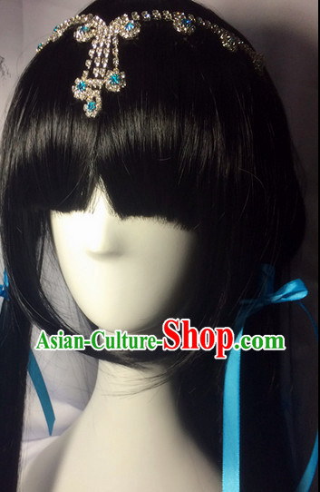 Asian Traditional Chinese Long Wig Ancient Costume Wigs and Hair Accessories for Women