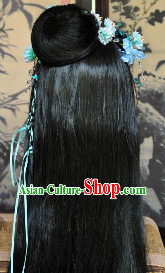 Chinese wigs cosplay wigs long black wigs ancient costumes hanfu