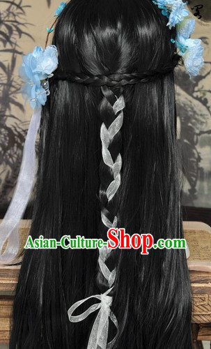 Chinese wigs cosplay wigs long black wigs ancient costumes hanfu