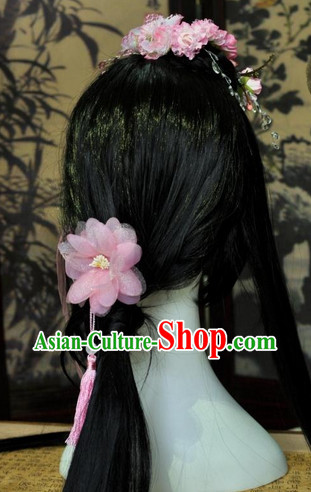 Chinese wigs cosplay wigs long black wigs ancient costumes hanfu