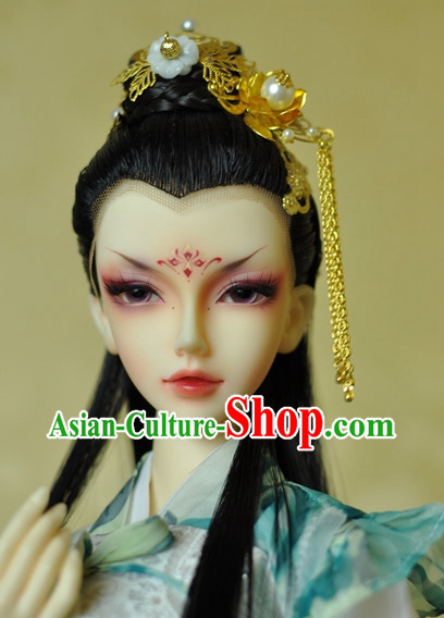 Chinese Traditional Black Wig and Hair Accessories Hairpin Hair Jewelry