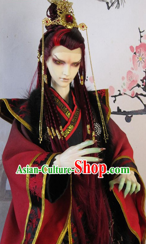 Chinese Traditional Prince Dress and Hair Accessories Complete Set for Men
