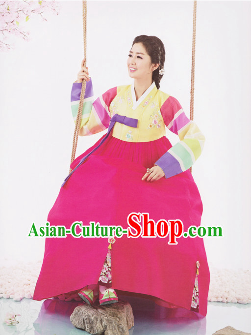 Korean Beautiful Wife Traditional Dresses Hanbok Clothes Complete Set