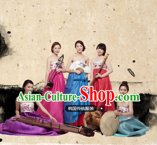 Traditional Korean Clothing 5 Sets for Sexy Girls Singers Group