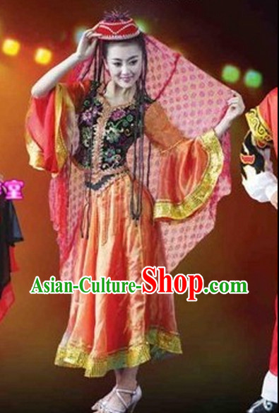 Chinese Xinjiang Ethnic Costumes Complete Set for Women