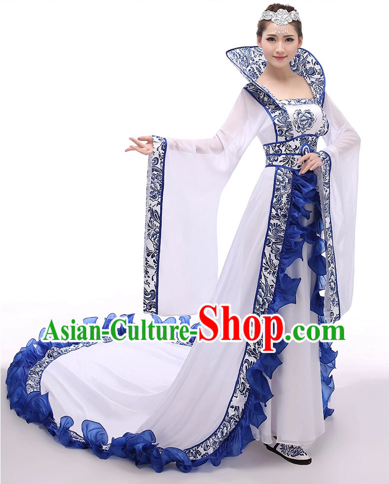 Chinese Hanfu National Costumes Dance Costumes Chinese Traditional Dress