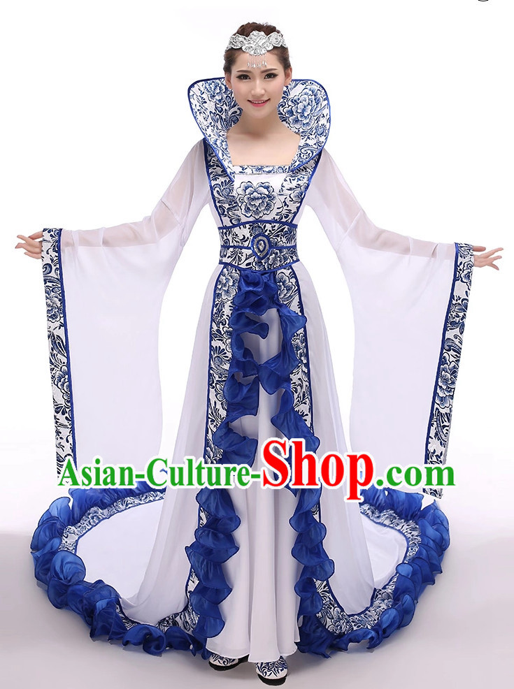 Chinese Hanfu National Costumes Dance Costumes Chinese Traditional Dress