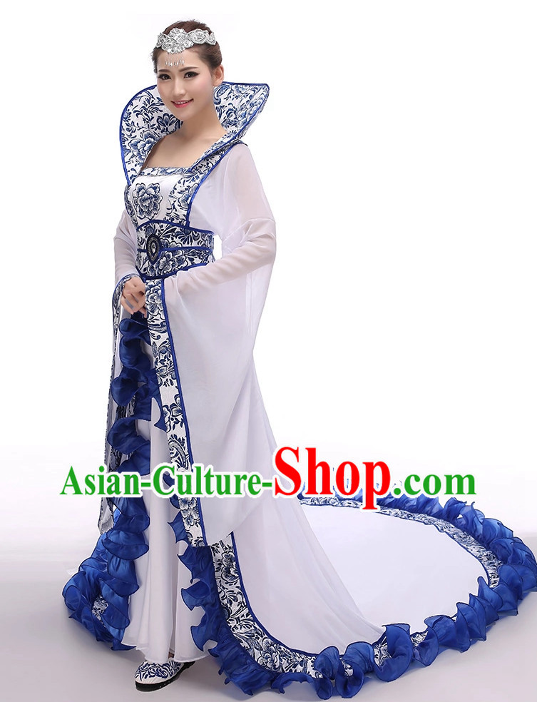 Chinese Hanfu National Costumes Dance Costumes Chinese Traditional Dress