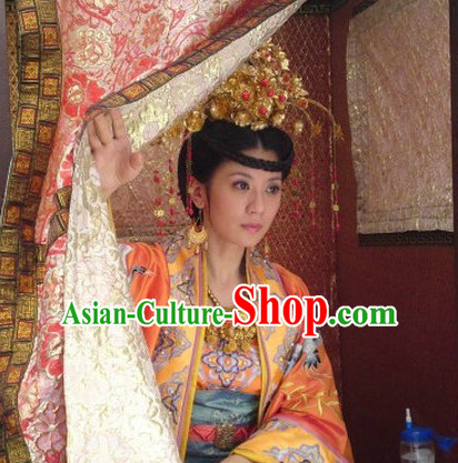 Asian Fashion Chinese Peace Princess Wedding Dresses and Hair Accessories Full Set for Women