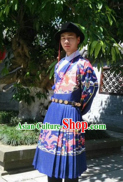 Traditional Chinese Ming Dynasty Dragon Robe Hanzhuang Han Clothing for Men Free Delivery Worldwide