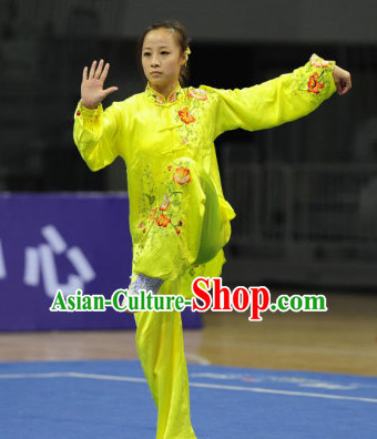Top Flower Embroidery Tai Chi Yoga Clothing Yoga Wear Yang Tai Chi Quan Kung Fu Contest Uniforms for Women