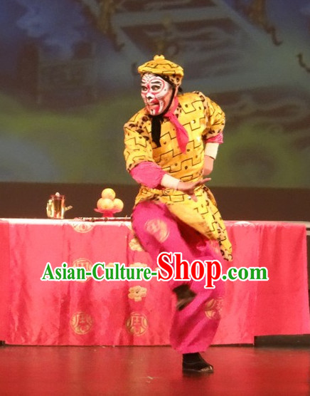 Chinese Stage Performance Monkey King Costumes and Hat Complete Set