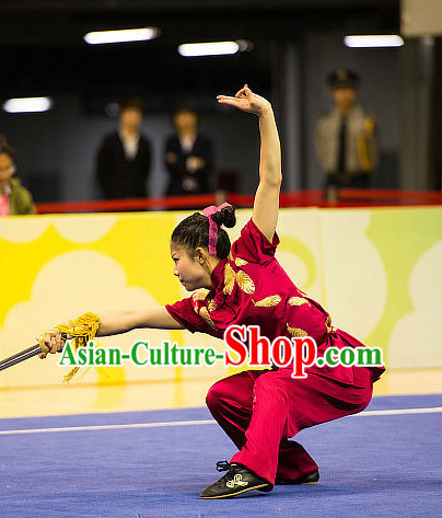 Top Chinese Kung Fu Sword Uniforms Kungfu Uniform Martial Arts Competition Costumes for Women