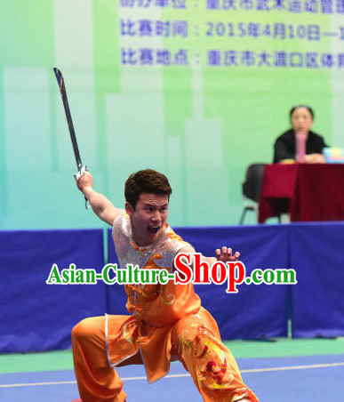 Top Chinese Southern Fist Wu Shu Kung Fu Sword Uniforms Kungfu Uniform Martial Arts Competition Costumes for Men