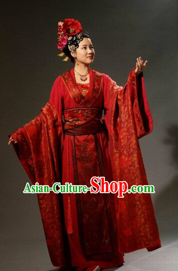 Chinese Ancient Noblewomen Costumes and Headwear Complete Set