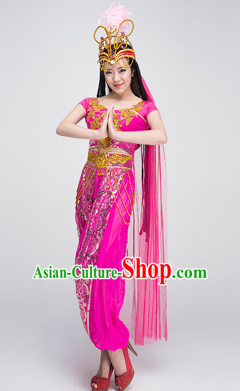 Traditional Chinese Xinjiang Dancing Suit Complete Set for Women