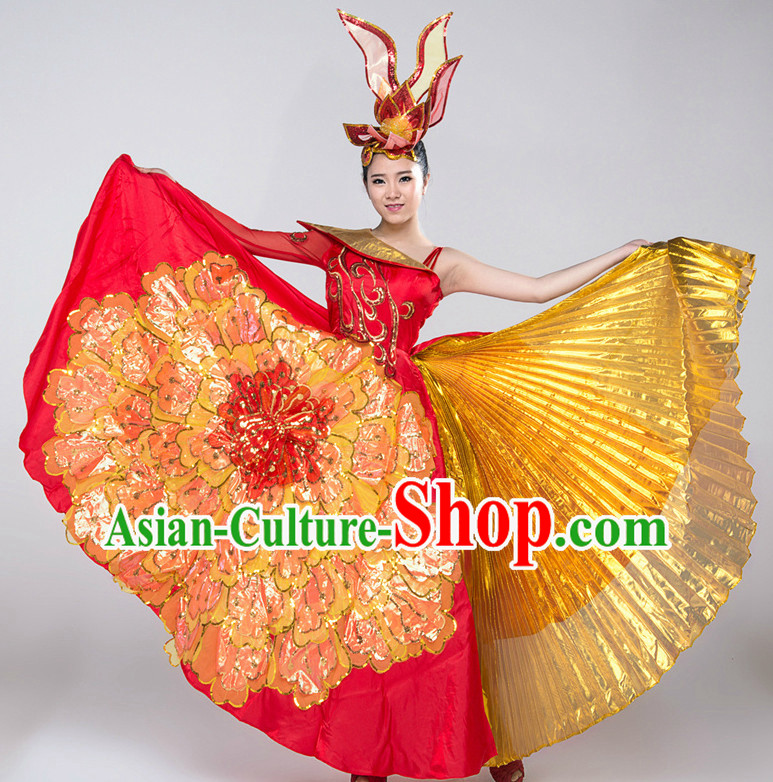 Chinese Lyrical Girls Dancewear Dance Costumes for Competition