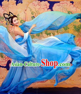 Chinese Fairy Kimono Dresses and Hair Jewelry Complete Set
