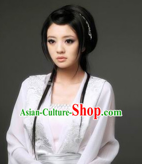 Chinese Traditional Black Long Wig for Ladies