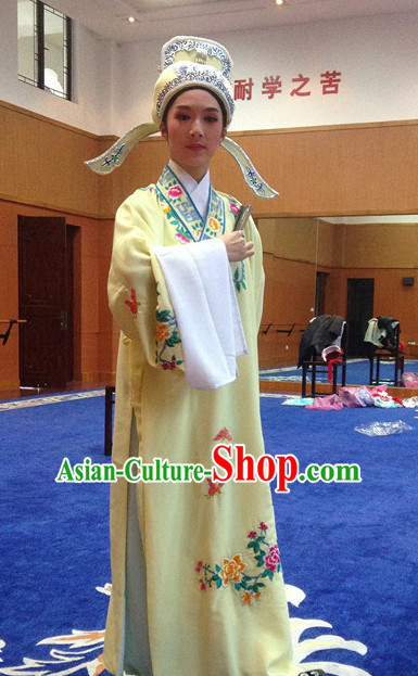 Chinese Opera Costumes National Costume Xiao Sheng Masquerade Costumes and Hat