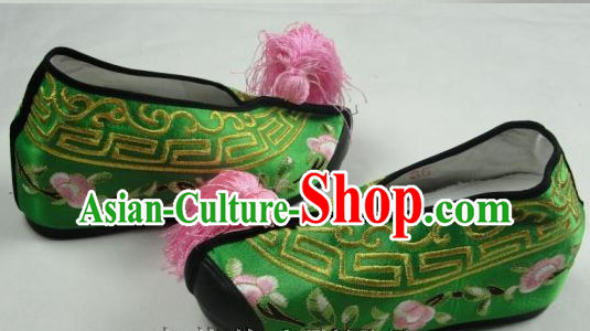 Inside High Heel Chinese Beijing Opera Embroidered Shoes for Ladies