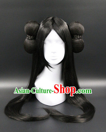 Chinese Ancient Princess Style Black Long Wigs