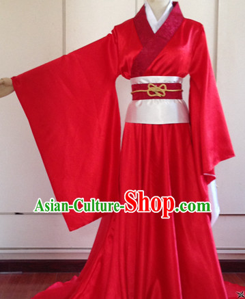 Red Wide Sleeve Chinese Hanfu Outfit for Men or Women