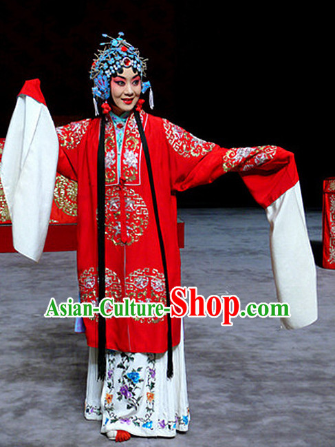 Ancient Chinese Beijing Opera Hua Dan Hua Tan Long Water Sleeves Robe Costumes for Women