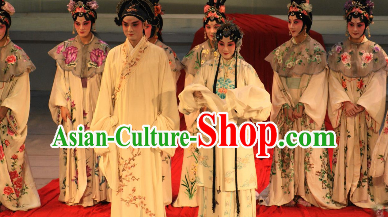 Traditional Chinese Peking Opera Husband and Wife Costumes 2 Sets