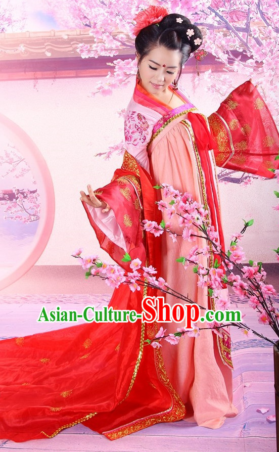 Top Chinese Tang Dynasty Princess Costumes and Hair Accessories Complete Set for Women