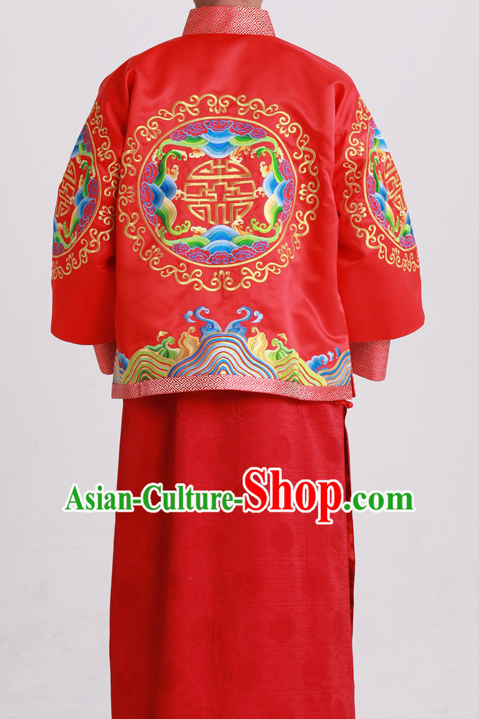 Chinese wedding dress traditional bridal costumes and hair accessories