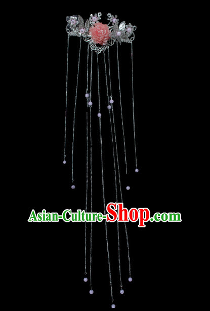 Chinese hair accessories hair ornaments headbands hair accessory ancient headpiece headpieces long ribbon
