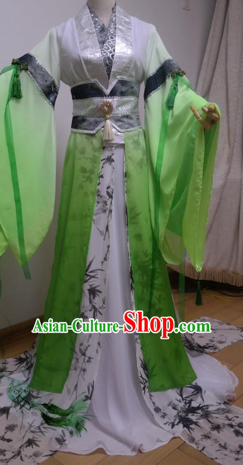 Green Ancient Chinese Princess Suit Complete Set for Women