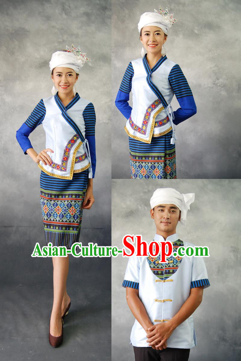Traditional Thailand Customs Formal Clothing and Headwear Complete Set for Women