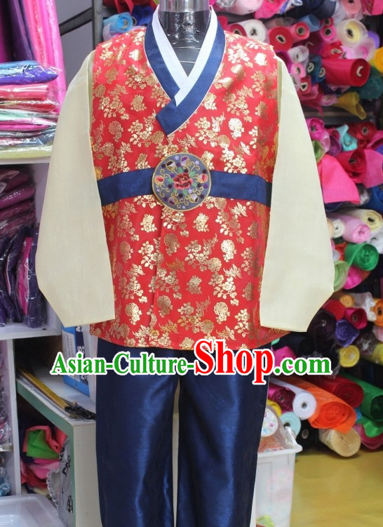 Custommade Plus Size Korean Fashion Hanbok Clothing Complete Set for Men