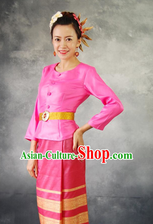 Thailand Traditional Clothing and Hair Accessories Complete Set