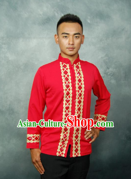 Thailand Red Wedding Classic Clothing and Pants for Men