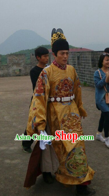 Ming Dynasty Emperor Outfit and Hat Complete Set for Men